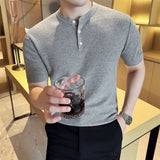 Verão fino gelo seda malha camiseta dos homens elasticidade malha casual t camisa masculina manga curta fino ajuste respirável topos t homme