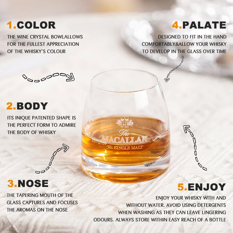 Copos de uísque Macallan, conjunto de 2 - Pronto para bola de gelo! Copo de 11 onças, perfeito para escocês, coquetéis, rum, vodka. Barware estiloso.