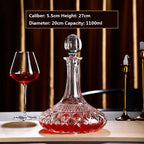 Decantador De Vinho Com Padrão De Martelo Com Tampa, Separador De Vinho Tinto Criativo, Vidro De Cristal Criativo, Decantador De Uísque De Alto Grau, 1100ml