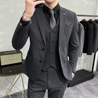 Plus size S-7XL homem coreano magro ajuste personalizado noivo negócios casual smoking blazers colete calça casual casamento social smoking vestido