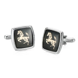 Abotoaduras de camisa francesa masculina estilo clássico abotoaduras de cavalo quadrado acessórios de roupas de moda atacado