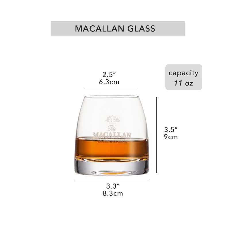 Copos de uísque Macallan, conjunto de 2 - Pronto para bola de gelo! Copo de 11 onças, perfeito para escocês, coquetéis, rum, vodka. Barware estiloso.