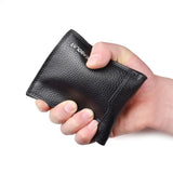 Carteira masculina de couro PU com estampa de lichia, cor sólida, presente de aniversário masculino