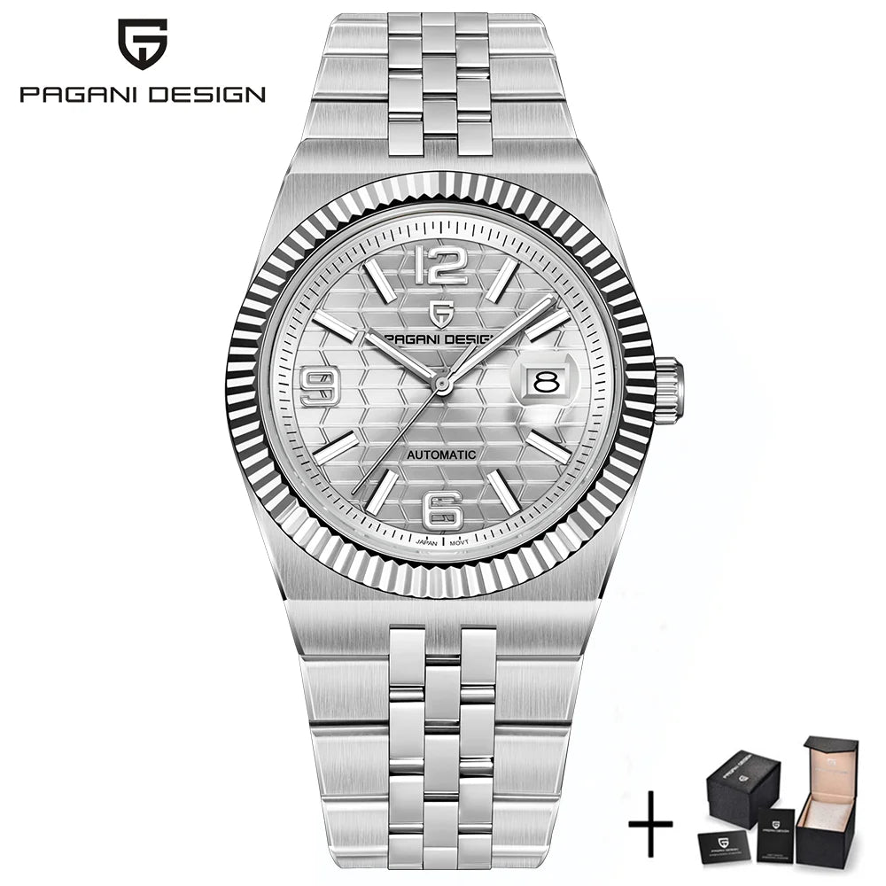Pagani design novo relógio masculino negócios relógio mecânico automático 100m à prova dwaterproof água relógio masculino de aço inoxidável caixa de presente requintado