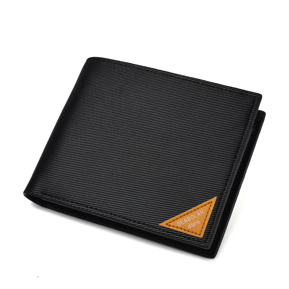 Carteira de couro com zíper PU para homens, bolso luxuoso, alta qualidade, novo