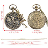 Dois pequenos pássaros estilo retro relógio de bolso de quartzo corrente steampunk colar pingente fob relógio animal com gaiola acessório