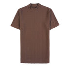 Verão meia gola alta elástica t camisas para homens moda coreana versátil fino ajuste manga curta pullovers casuais topos t 4xl-m