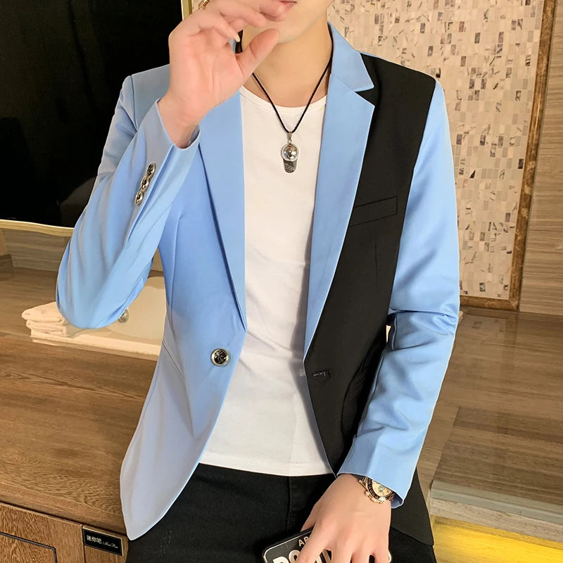 2022 nova primavera gradiente cor terno jaqueta streetwear coreano magro ajuste casual blazer casamento negócio roupas terno casacos