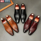 Sapato liso Oxford de couro genuíno masculino, preto, azul, padrão crocodilo, artesanal, sapatos formais, casamento, negócio, verão
