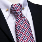 Oi-Tie-gravata azul teal masculina, gravata de alta qualidade, pino de gola dourada, conjunto de abotoaduras sólidas, luxo, novo
