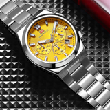 Mini foco moda masculina militar esporte relógio pulseira de aço inoxidável luminoso resistente à água relógio de pulso de quartzo com calendário1614