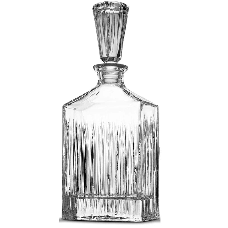 Cristal sem chumbo uísque decanter & licor decanter com rolha de vidro para álcool bourbon scotch 650ml