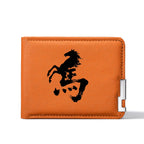 Carteira masculina de lona dobrável dupla multifuncional porta cartão de crédito carteira curta de desenho animado organizador compacto para homens