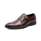 Sapato de couro de salto baixo apontado masculino, marca clássica, versátil, escritório, negócios, casual, formal, grande, tamanho 38-48