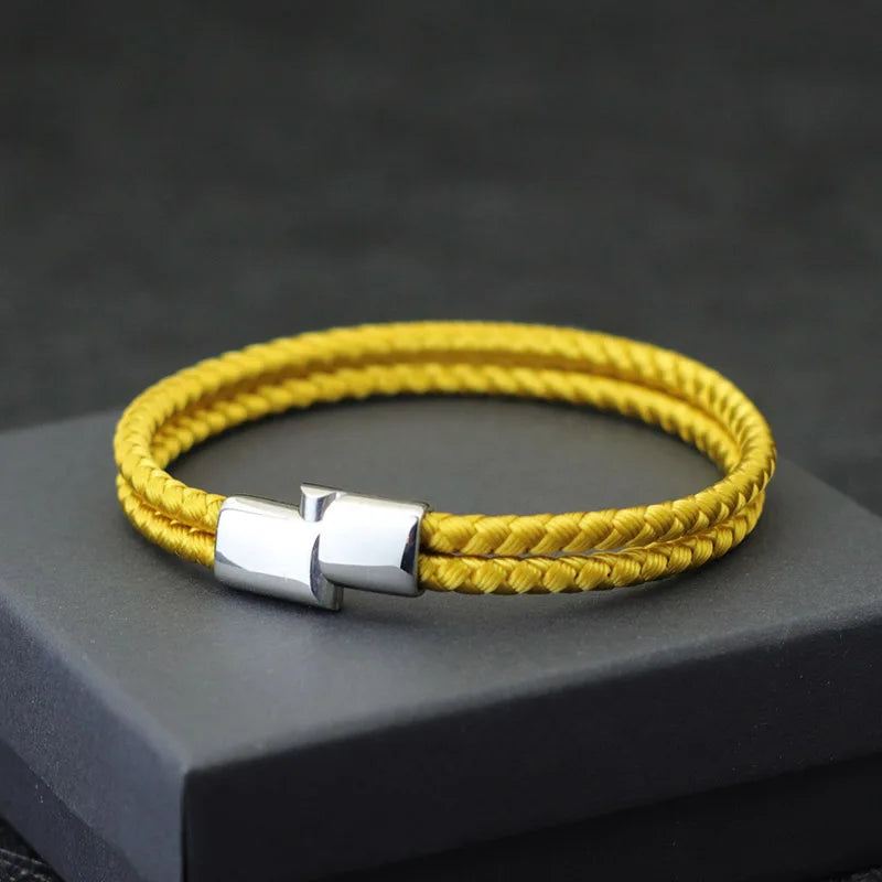 Noter masculino corda pulseira unfading aço inoxidável magentic braclet acampamento masculino acessórios pulsera tela melhor presente para namorado