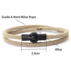 Estilo simples corda pulseira masculina dupla camada grau a 4mm fio tecido braslet esportes ao ar livre sobrevivência braclet ciclismo jóias