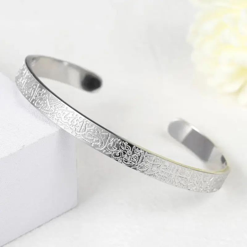 Pulseira de punho simples brilhante de dupla camada de aço inoxidável adequada para homens e mulheres pulseira de punho de duas cores joias de casal