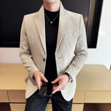 Novo estilo chinês gola moda casual terno jaqueta outono inverno novo fino ajuste negócios formal festa de formatura social smoking