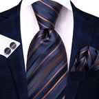 Hi-tie moda 8.5cm preto cinza floral masculino elegante gravata lenço abotoaduras conjunto acessórios de festa de casamento presente para homem gravat