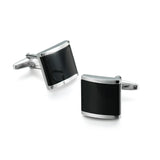 Camisa francesa Abotoaduras Material De Cobre, Abotoaduras De Zircão Preto, Acessórios De Moda, Atacado