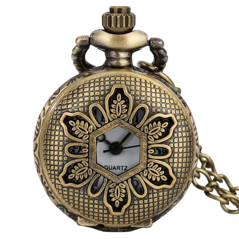 Pouco bronze coroa personagem retro design vintage relógios de bolso para homem com 80cm colar corrente arte antiga colecionáveis