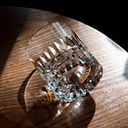 Corte de diamante asterismo mão escultura cristal antigo vidro grosso pesado clássico uísque pedras copo vinho cerveja tumbler lowball