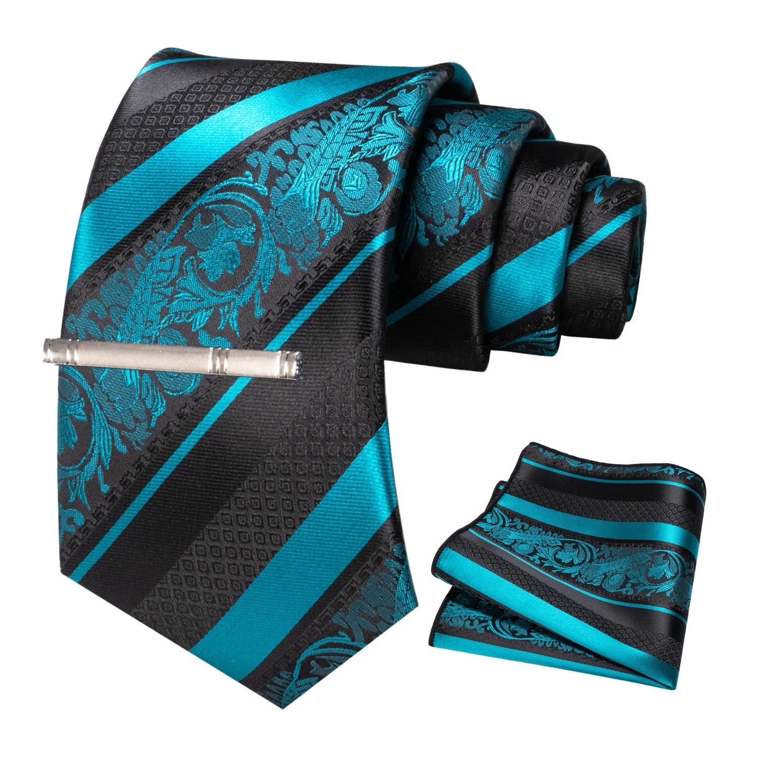 Clássico masculino floral gravata 8cm conjunto de gravata de seda bolso quadrado gravata clipe ternos de negócios acessórios noivo casamento cravat