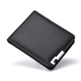 Carteira masculina portátil de couro pu carteira de cartão de crédito premium carteira curta ultrafina para porta-cartões
