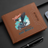 Carteira masculina de couro PU com tecelagem de lichia - porta cartão de crédito curto com vários slots com estampa de desenho animado - dinheiro e cartões