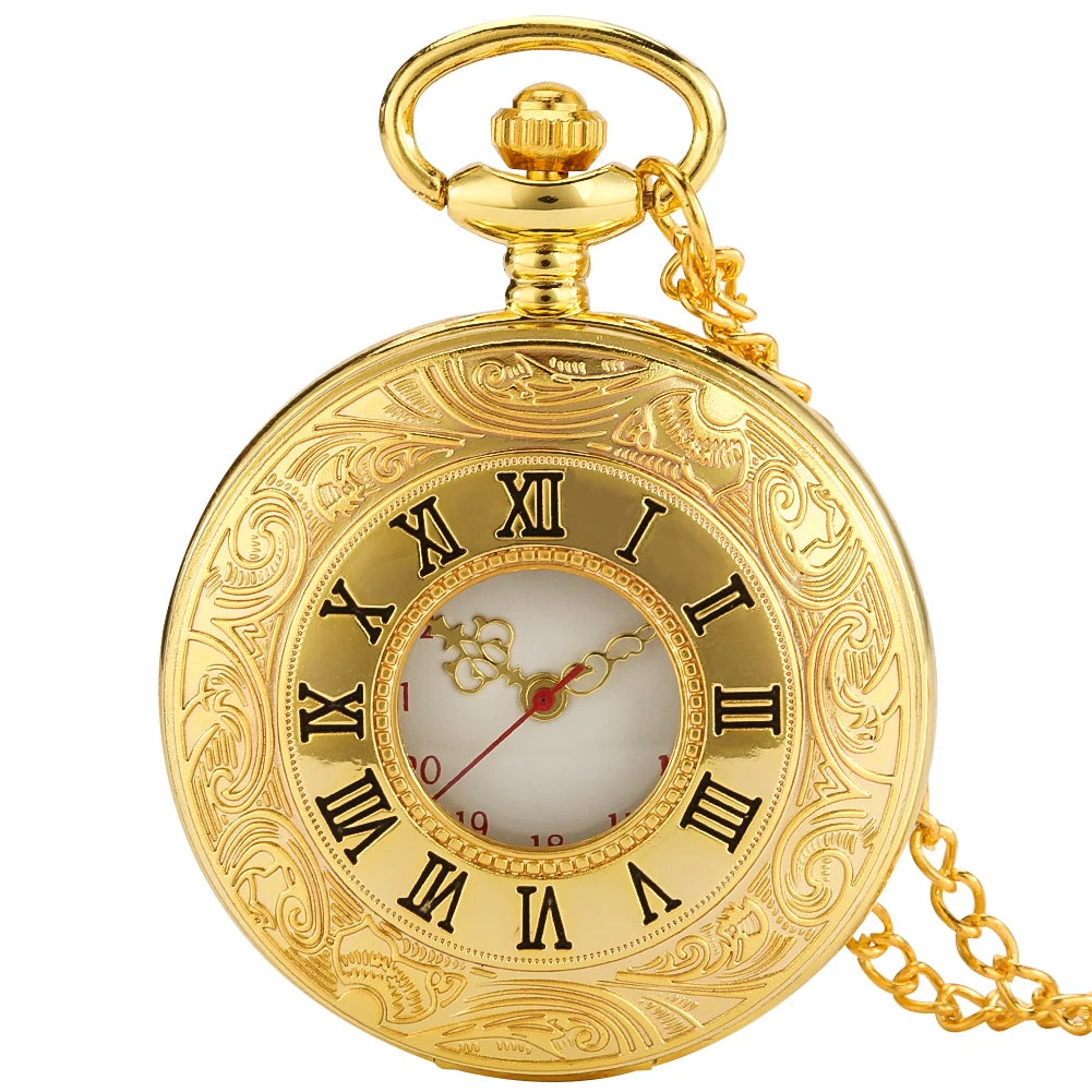 Preto numerais romanos relógio de bolso de quartzo masculino feminino preto oco caso steampunk vintage pingente colar melhores presentes para homens