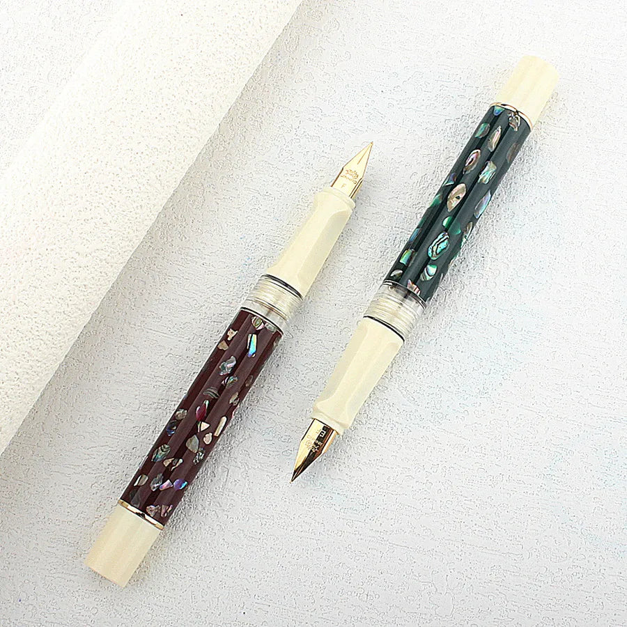 Jinhao 58 caneta tinteiro concha verde/vermelha, cores de alta qualidade f ef, caneta de caligrafia, material de escritório escolar, papelaria
