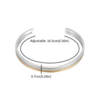 Pulseira de punho simples brilhante de dupla camada de aço inoxidável adequada para homens e mulheres pulseira de punho de duas cores joias de casal