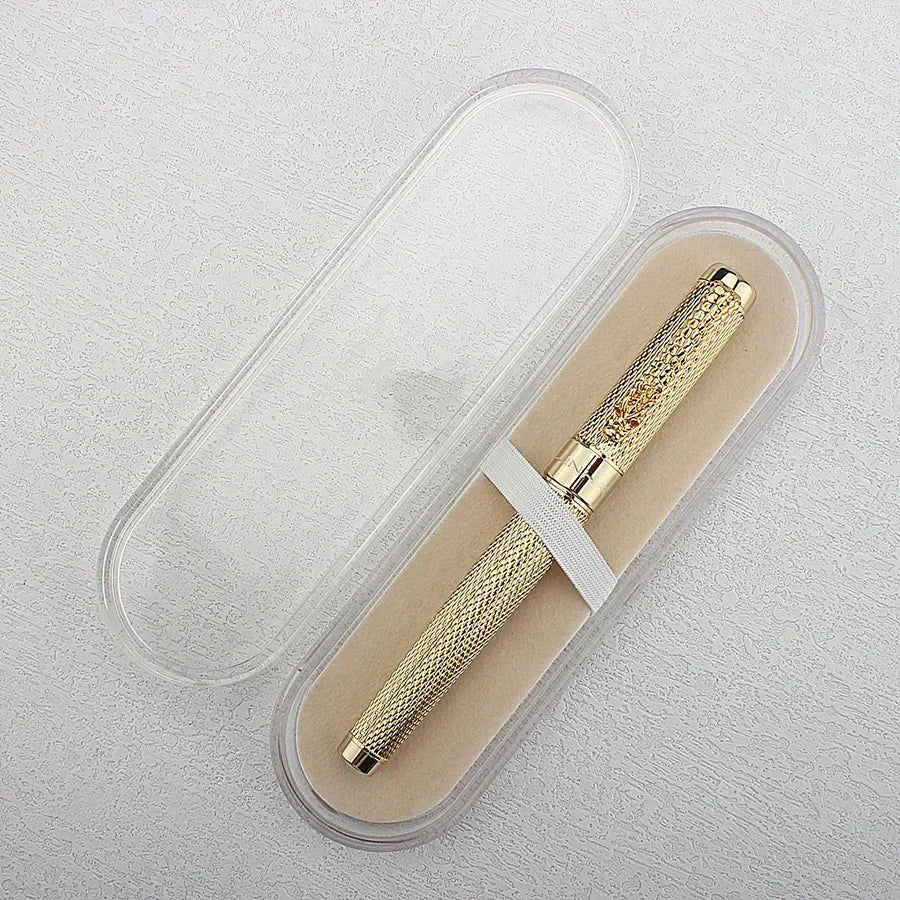 Caneta-tinteiro Jinhao Dragão Ouro - Elegância e Precisão