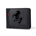 Carteira masculina ultrafina multifuncional casual de couro PU design personalizado elegante