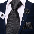 Gravata elegante de seda listrada para homens, gravata de casamento para negócios, moda designer de gravata, abotoadura manual, roxa e branca, gravata