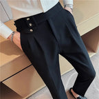 Calça Social Masculina Slim Fit Cintura Alta