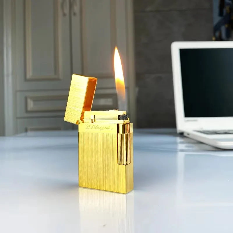 Mechero retro con som brilhante, carcasa de latón, enc endedor ein prueba de vento, regalo para hombre, novo