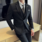 (Jaquetas + calças + colete) terno masculino listrado de luxo versão coreana moda elegante fino ajuste smoking formal noivo casamento ternos sociais