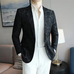 2025 primavera luxo high-end jacquard terno masculino casacos estilo britânico masculino fino ajuste casual noivo vestido de casamento festa terno blazers