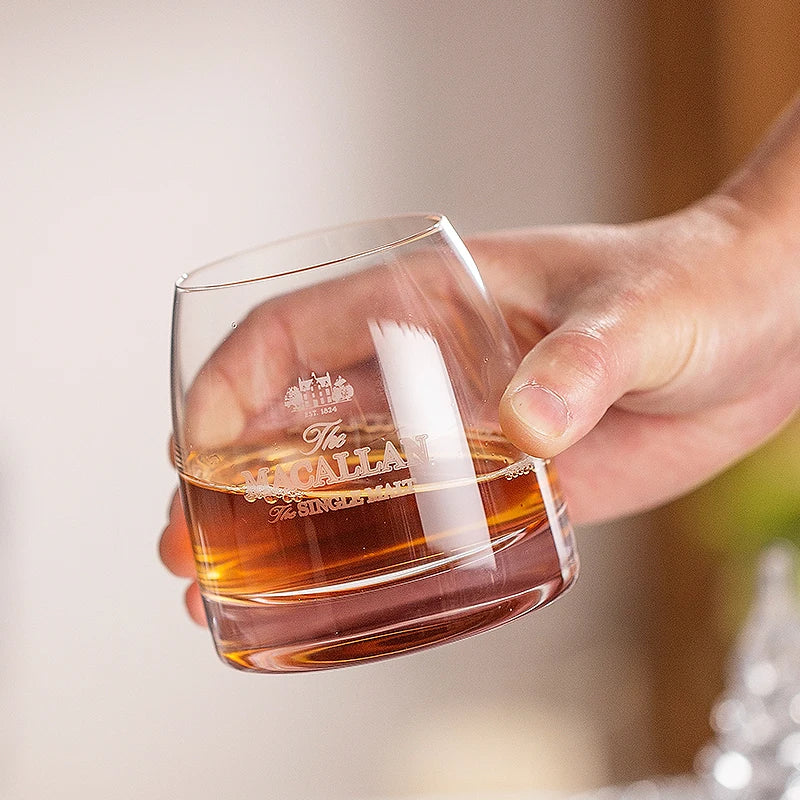 Copos de uísque Macallan, conjunto de 2 - Pronto para bola de gelo! Copo de 11 onças, perfeito para escocês, coquetéis, rum, vodka. Barware estiloso.