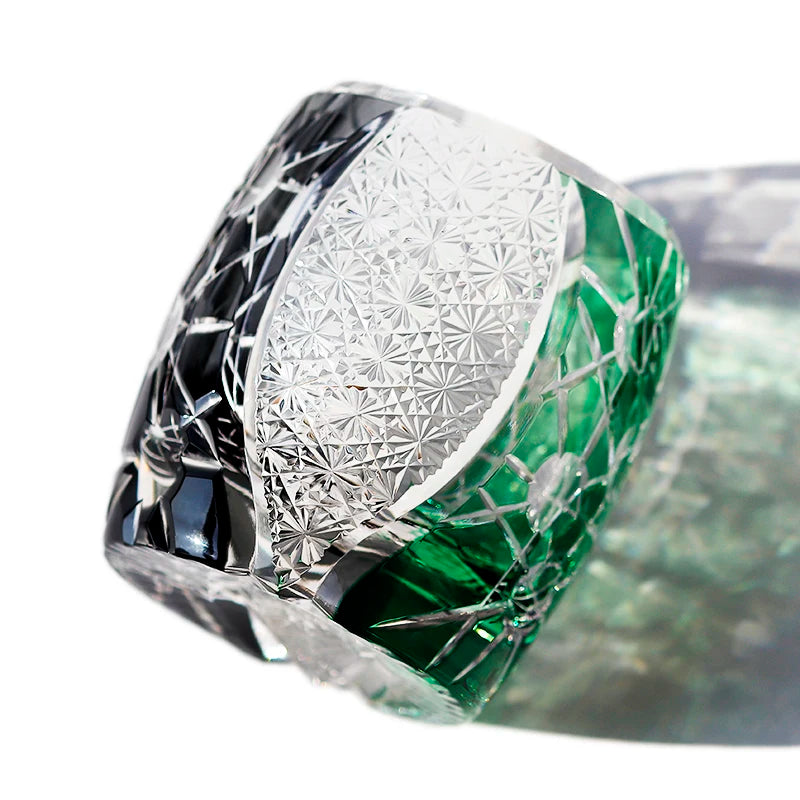Japão kagami planeta edo kiriko copo de vinho luz das estrelas copos de uísque bloco cor mão escultura arte artesanato copo de uísque caixa de presente