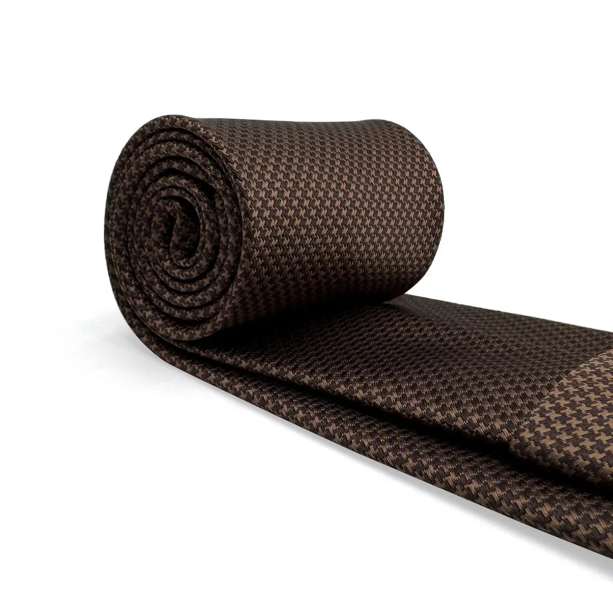 U27 marrom houndstooth gravata conjunto artesanal casamento moda extra longo tamanho clássico laços para homem lenço