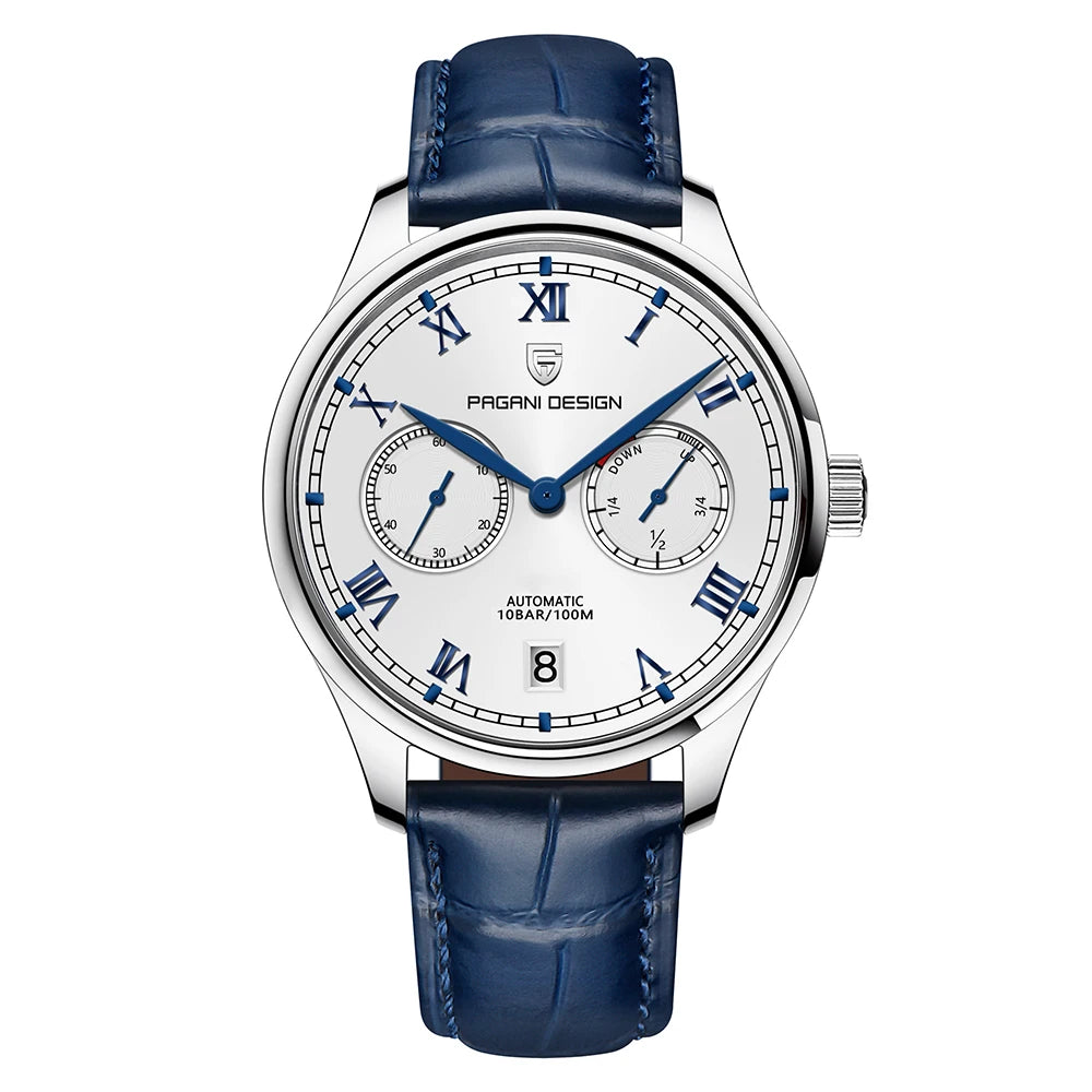 Pagani design nova série piloto relógio mecânico masculino luxo vidro safira display de armazenamento energia relógio automático masculino