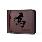 Carteira masculina ultrafina multifuncional casual de couro PU design personalizado elegante