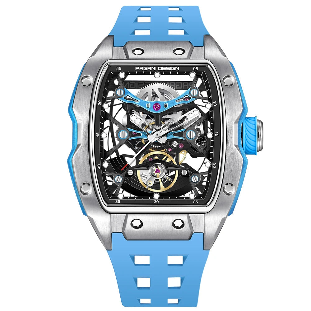 Pagani Design Relógio mecânico masculino, caixa de aço inoxidável impermeável, mostrador luminoso, nova moda, 50m, 2024
