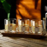 Forro de ouro Whisky Copo, Old Fashioned Rocks Copos, Copos para Cocktail Scotch, Bourbon, Gin, Voldka, Brandy