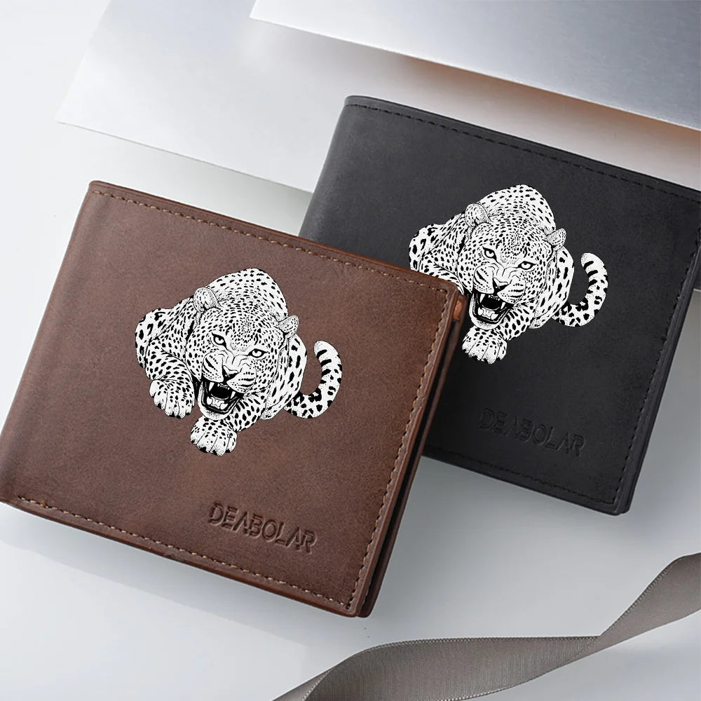 Carteira masculina com estilo europeu e vários compartimentos para cartões com zíper, uma carteira retrô dobrável dupla