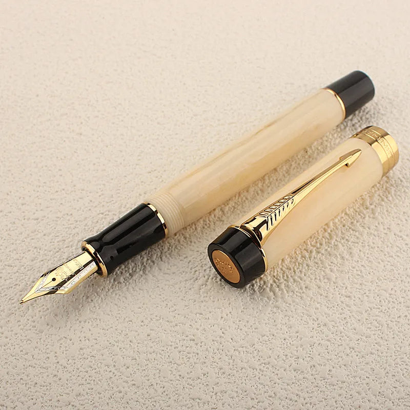 JINHAO Centennial Resina Fountain Pen, Golden Clip Nib, presente do negócio, escritório estacionário, material escolar, 18KGP, PK 9019, 100