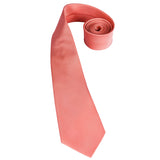Homens Coral Vermelho Gravata Monocromática Conjunto, 8,5 cm de Largura, Seda, Gravata De Casamento, Praça De Bolso, Abotoaduras Broche, Presente Designer De Luxo