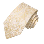 Hi-tie floral champanhe marfim masculino elegante gravata lenço abotoaduras para smoking moda clássico seda gravata de luxo para homem